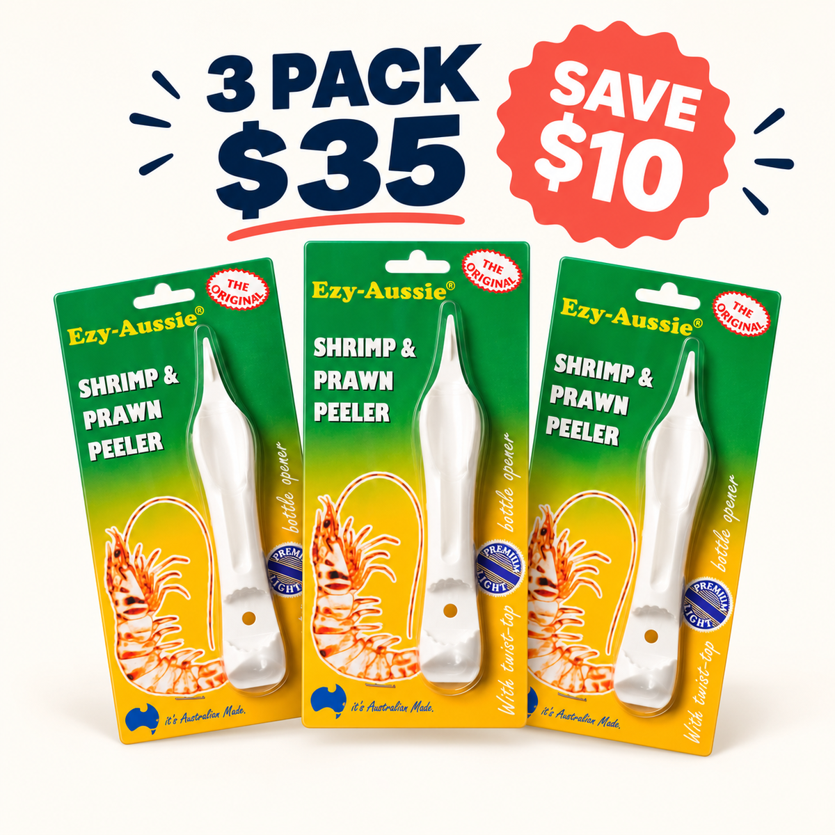 Ezy Aussie Prawn Peeler - 3 Pack